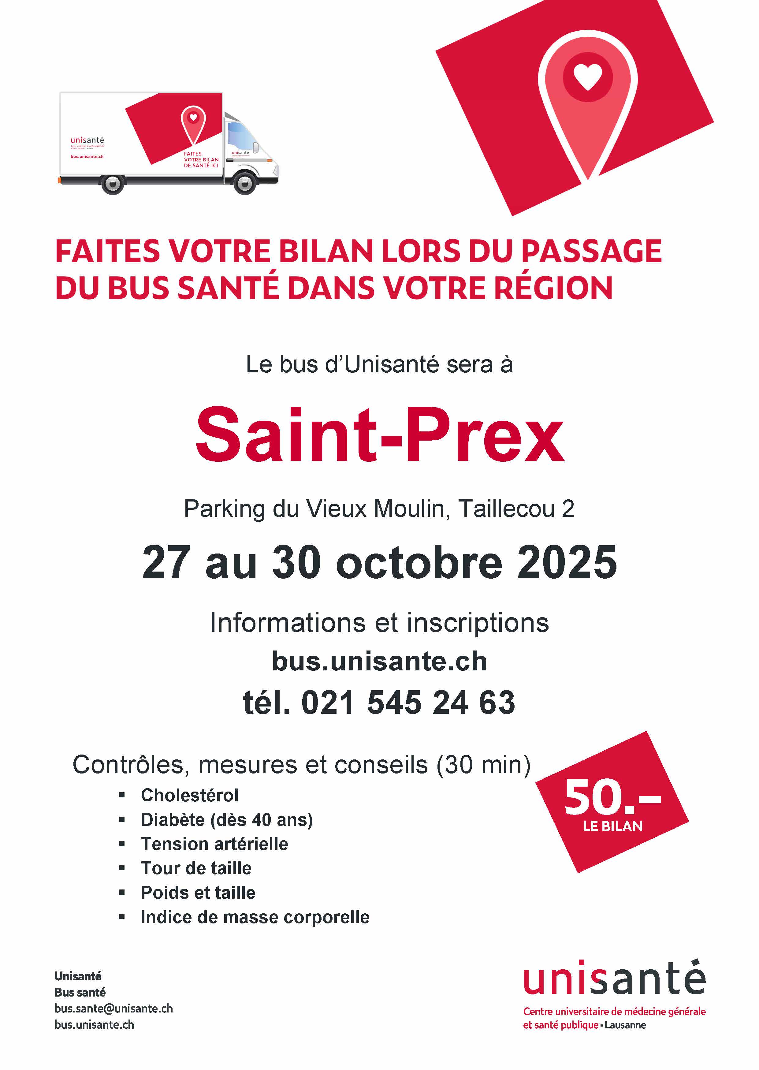 Bus santé Affichette St Prex2025