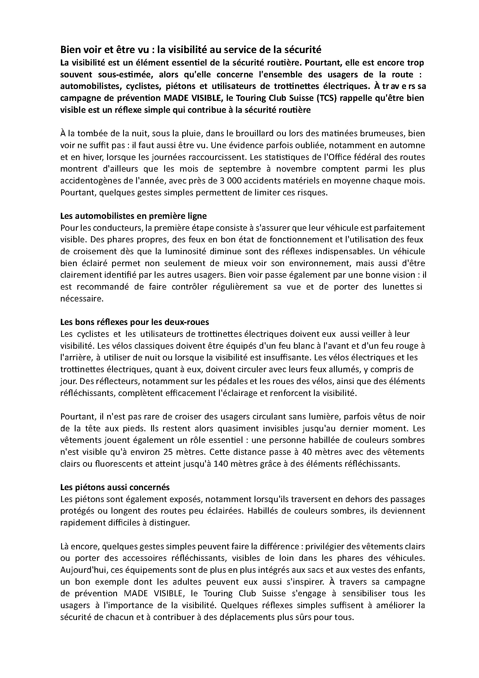Made in visible Bien voir et être vu 2026